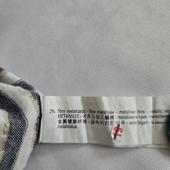 Zara Lurex Gold Stripe Belted Tunic SZ S - Picture 11 of 12